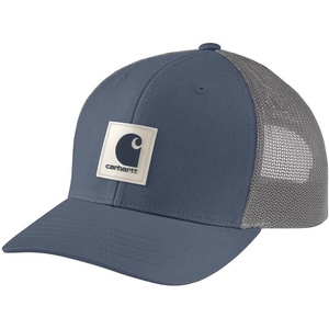 Carhartt Men’s Rugged Flex Twill Mesh-Back Logo Patch Cap(Bluestone)
