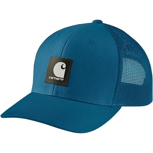 Carhartt Men’s Rugged Flex Twill Mesh-Back Logo Patch Cap(Deep Lagoon)