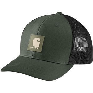 Carhartt Men’s Rugged Flex Twill Mesh-Back Logo Patch Cap(Forestry Green)