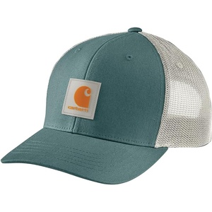 Carhartt Men’s Rugged Flex Twill Mesh-Back Logo Patch Cap(Sea Pine)