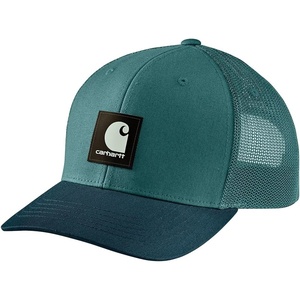 Carhartt Men’s Rugged Flex Twill Mesh-Back Logo Patch Cap(Transformative Teal/Navy)