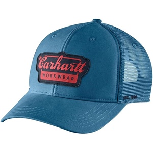 Carhartt Men’s Rugged Flex Twill Mesh-Back Script Patch Cap(Dark Tranquil Blue)
