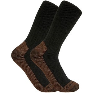 Carhartt Men’s SB7672M Midweight Steel Toe Boot Sock 2-Pack(Black)