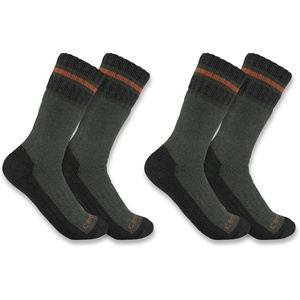 Carhartt Men’s SB7742M Heavyweight Synthetic-Wool Blend Boot Sock 2-Pack(Burnt Olive)