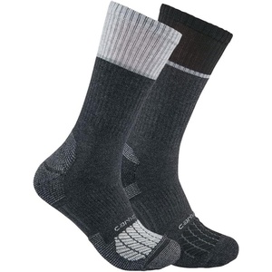 Carhartt Men’s SC0012M Force® Midweight Steel Toe Crew Sock 2-Pack(Assorted 3 Grey)