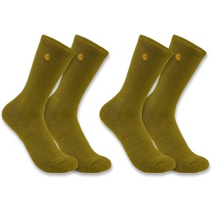 Carhartt Men’s SC2252M Force® Midweight Crew Sock 2-Pack(Bronze Green)