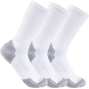 Carhartt Men’s SC6203M Midweight Cotton Blend Crew Sock 3-Pack(White/White)