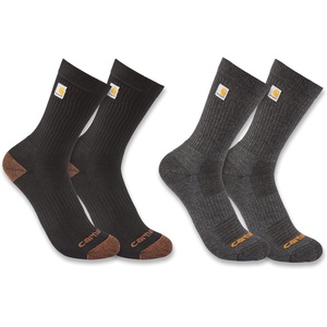 Carhartt Men’s SC9972M Midweight Logo Crew Sock 2-Pack(Assorted 1)