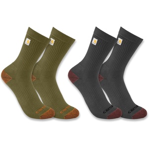 Carhartt Men’s SC9972M Midweight Logo Crew Sock 2-Pack(Assorted 3)