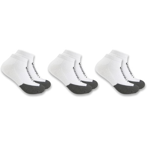 Carhartt Men’s SL9953M Force® Midweight Logo Low-Cut Sock 3-Pack(White)