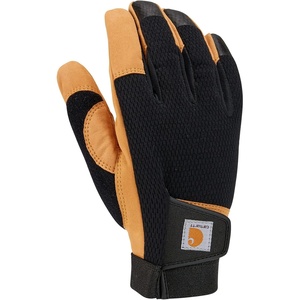 Carhartt Men’s Synthetic Leather High Dexterity Touch Sensitive Secure Cuff Glove(Black Barley)