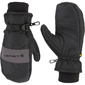 Carhartt Men’s Waterproof Insulated Knit Cuff Mitten(Black/Grey)