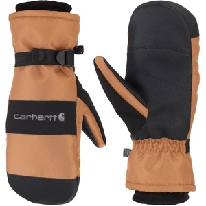 Carhartt Men’s Waterproof Insulated Knit Cuff Mitten(Brown/Black)