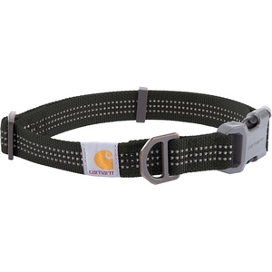 Carhartt Nylon Webbing Dog Collar, Fully Adjustable W/Durable Side Release Buckle and Reflective Stitching, Black, Medium(Black)