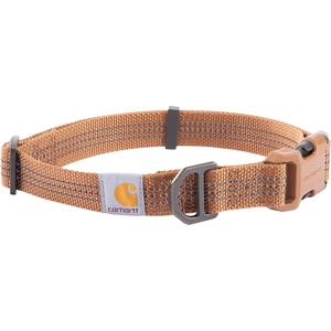 Carhartt Nylon Webbing Dog Collar, Fully Adjustable W/Durable Side Release Buckle and Reflective Stitching, Black, Medium(Carhartt Brown)