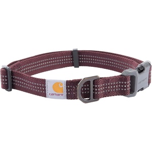 Carhartt Nylon Webbing Dog Collar, Fully Adjustable W/Durable Side Release Buckle and Reflective Stitching, Black, Medium(Deep Wine)