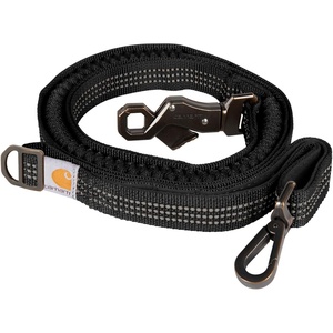 Carhartt Pet Durable Nylon Webbing Shock Absorbing Leash for Dogs, Reflective Stitching for Visibility, Black, Large(Black)