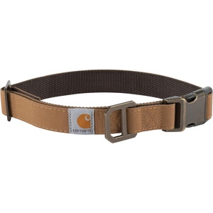 Carhartt Pet Fully Adjustable Webbing Collars for Dogs, Reflective Stitching for Visibility, Blanket Stripe, Medium(Carhartt Brown (Nylon Canvas & Webbing))