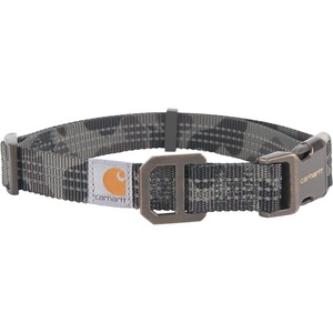 Carhartt Pet Fully Adjustable Webbing Collars for Dogs, Reflective Stitching for Visibility, Blanket Stripe, Medium(Duck Camo Tarmac (Nylon Webbing))