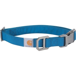 Carhartt Pet Fully Adjustable Webbing Collars for Dogs, Reflective Stitching for Visibility, Blanket Stripe, Medium(Marine Blue (Nylon Canvas & Webbing))