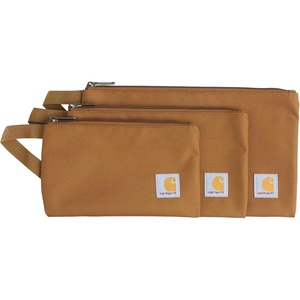 Carhartt Utility Zipper Pouch Set, Durable Water Repellent Organizers Sold in Sets of Three, Carhartt Brown/Black/Gravel(Carhartt Brown)