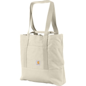 Carhartt Vertical 18L Firm Duck Tote Bag, Firm Duck Cotton Material W/Hand and Shoulder Straps(Chalk)
