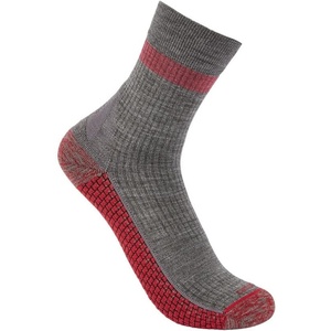 Carhartt Women’s Force Grid Midweight Synthetic-Merino Wool Blend Short Crew Sock(Heather Grey)
