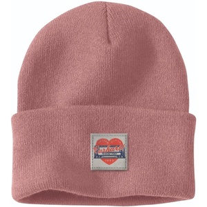 Carhartt Women’s Knit Heart Patch Beanie(Rose Tint)