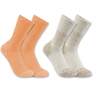 Carhartt Women’s Midweight Cotton Blend Crew Sock 2 Pack(Assorted 01)