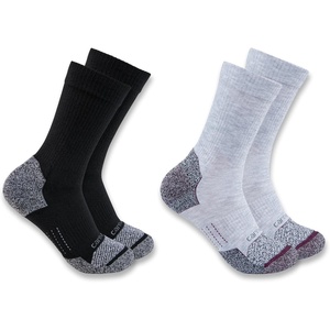 Carhartt Women’s SC0812W Force Midweight Synthetic Blend Steel Toe Crew Sock 2 Pack(Assorted)