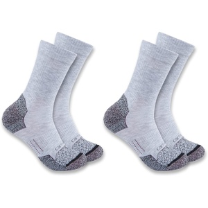 Carhartt Women’s SC0812W Force Midweight Synthetic Blend Steel Toe Crew Sock 2 Pack(Grey)