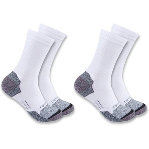 Carhartt Women’s SC0812W Force Midweight Synthetic Blend Steel Toe Crew Sock 2 Pack(White)