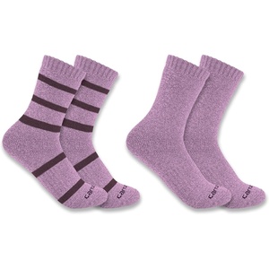 Carhartt Women’s SC3152W Women’s Heavyweight Crew Sock 2-Pack(Assorted 04 Purple)