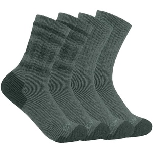 Carhartt Women’s SC5544W Women’s Heavyweight Synthetic-Wool Blend Crew Sock 4-P(Assorted 2 Musk Green)