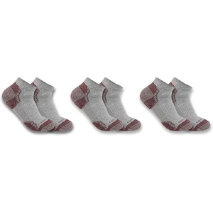 Carhartt Women’s SL2623W Midweight Cotton Blend Low Cut Sock 3 Pack(Grey)