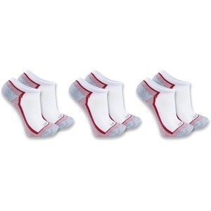 Carhartt Women’s SL6403W Women’s Force® Midweight Low Cut Sock 3-Pack(White)