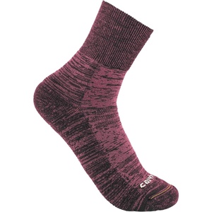 Carhartt Women’s Twin Knit Midweight Short Crew Sock(Magenta)