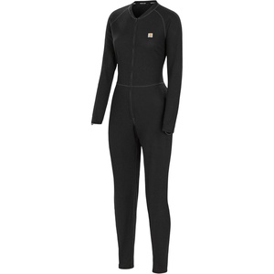 Carhartt Women’s UM0192W Women’s Midweight Cotton Blend Waffle Zip Front Union(Black)
