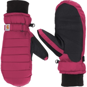 Carhartt Women’s Waterproof Insulated Quilted Knit Cuff Mitten(Crabapple)