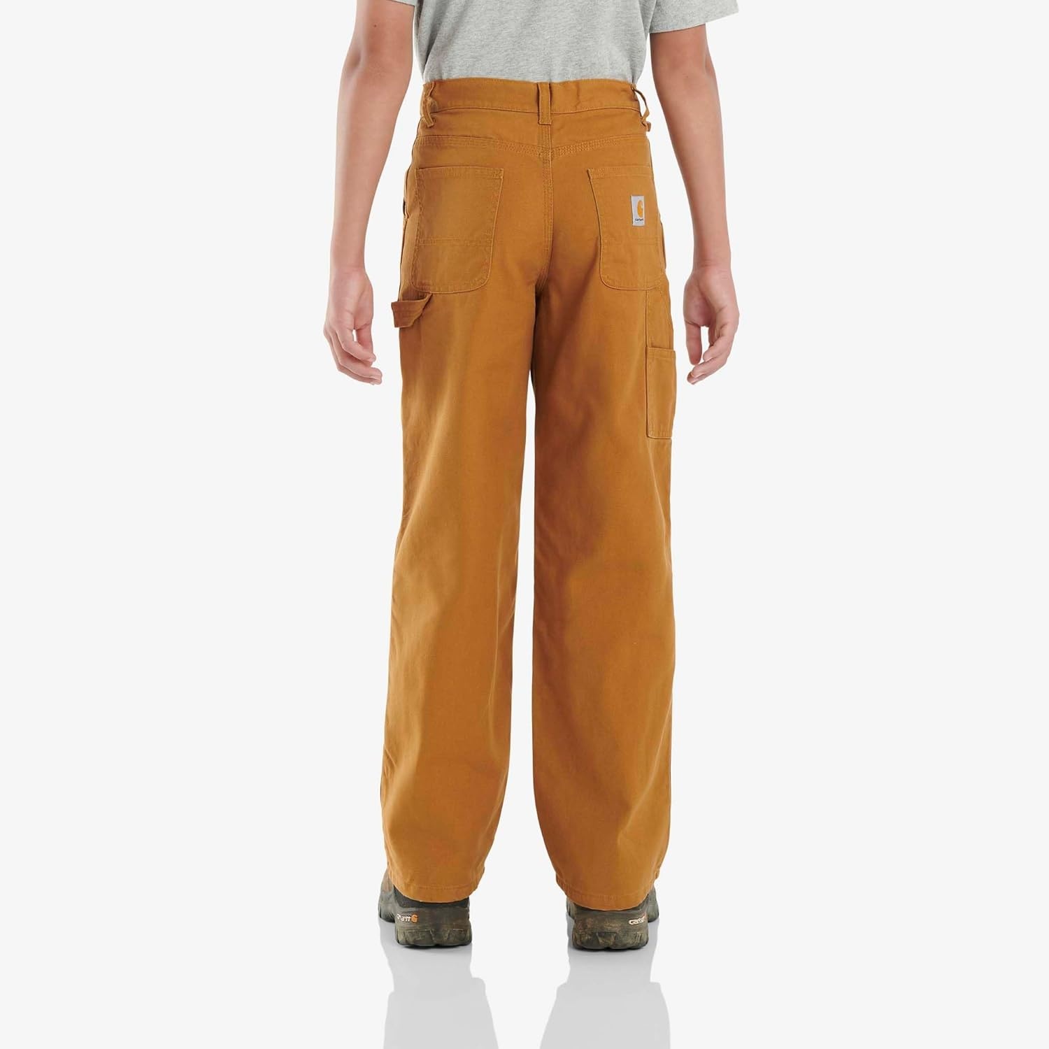 image:imageCarhartt Boys FlannelLined Canvas Dungaree PantsCarhartt Brown Lined