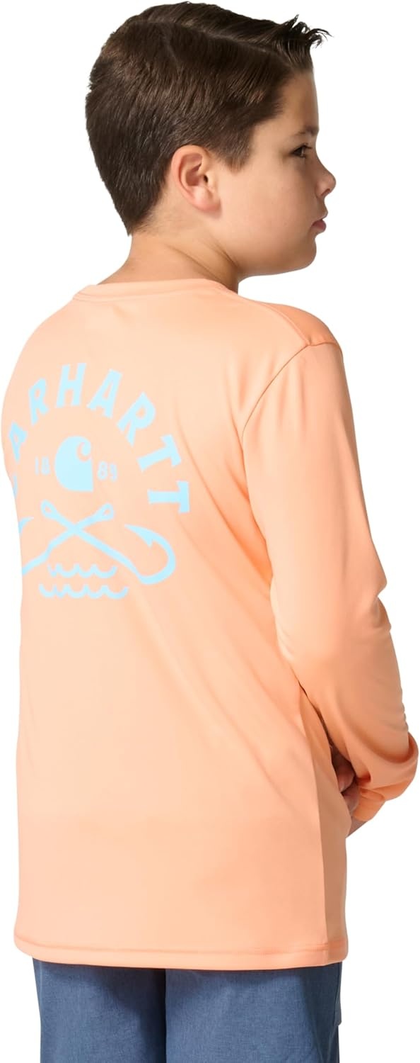 image:imageCarhartt Boys LongSleeve Force Sun Defender TShirt BoysPeach Pink