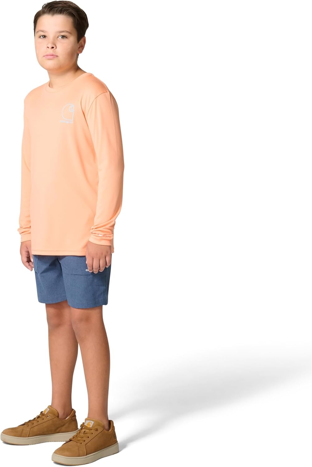 image:imageCarhartt Boys LongSleeve Force Sun Defender TShirt BoysPeach Pink