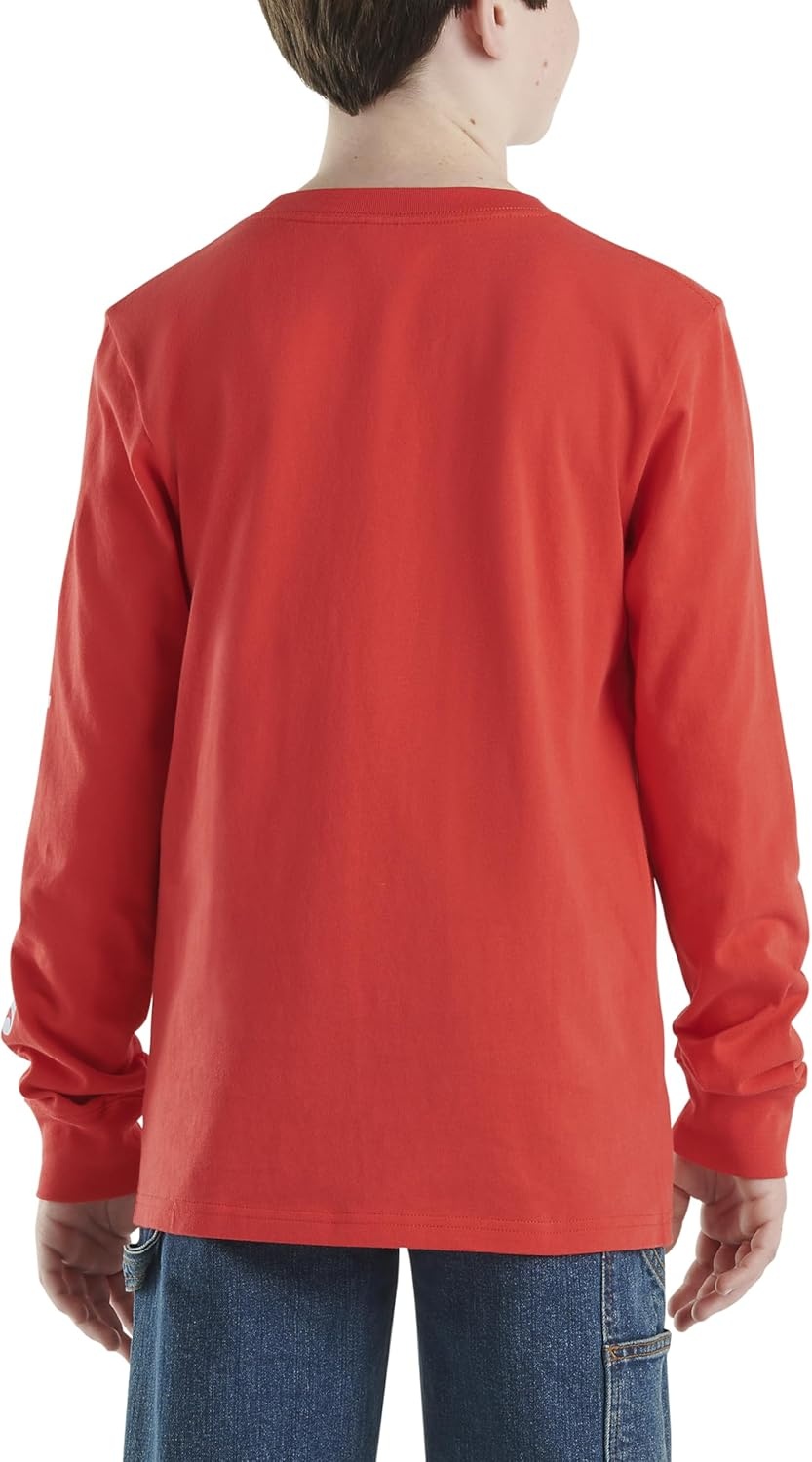 image:imageCarhartt Boys LongSleeve Logo Sleeve Pocket TShirtBittersweet