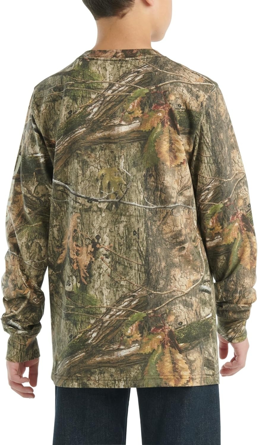 image:imageCarhartt Boys LongSleeve Logo Sleeve Pocket TShirtMossy Oak Dna Camo Print