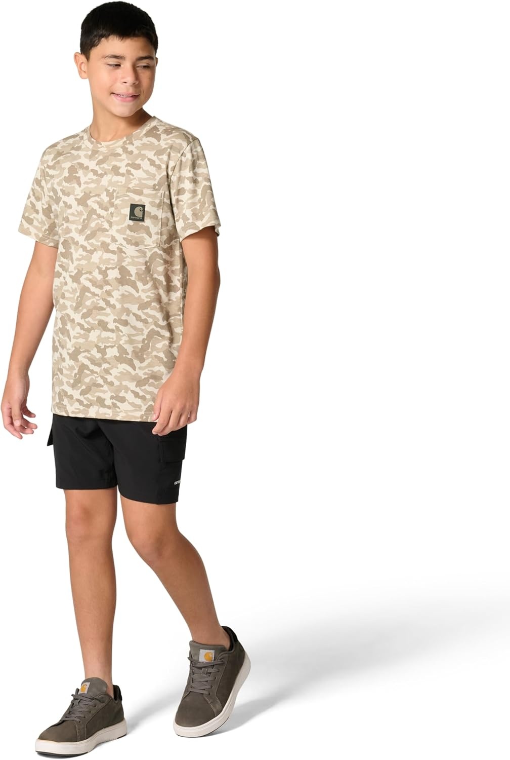 image:imageCarhartt Boys Short Sleeve Camo Print TShirtBrown Camo