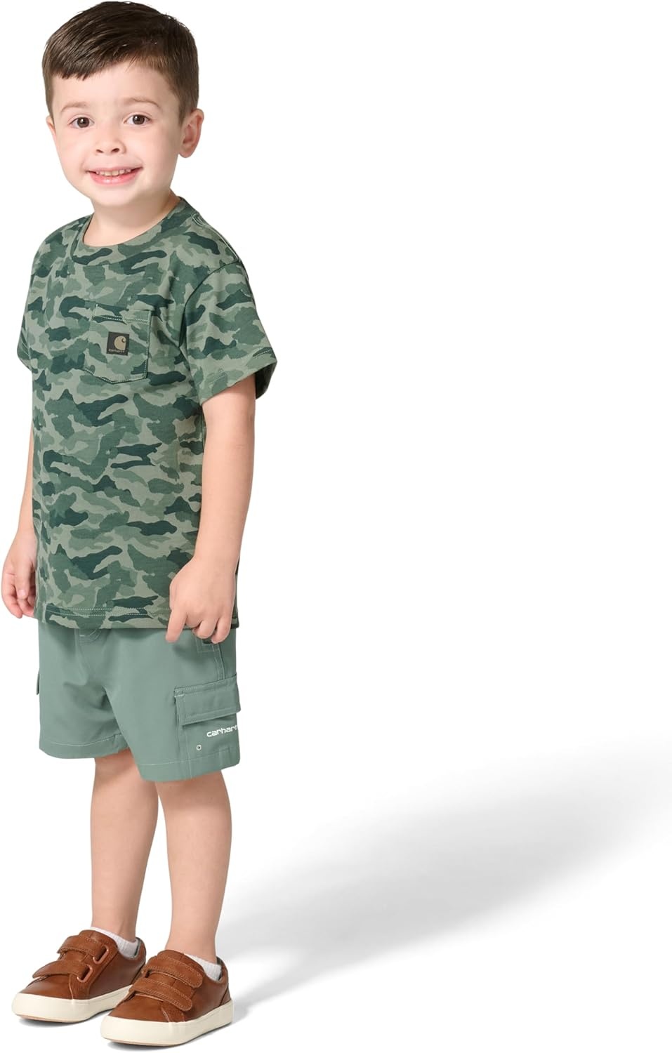 image:imageCarhartt Boys Short Sleeve Camo Print TShirtGreen Camo