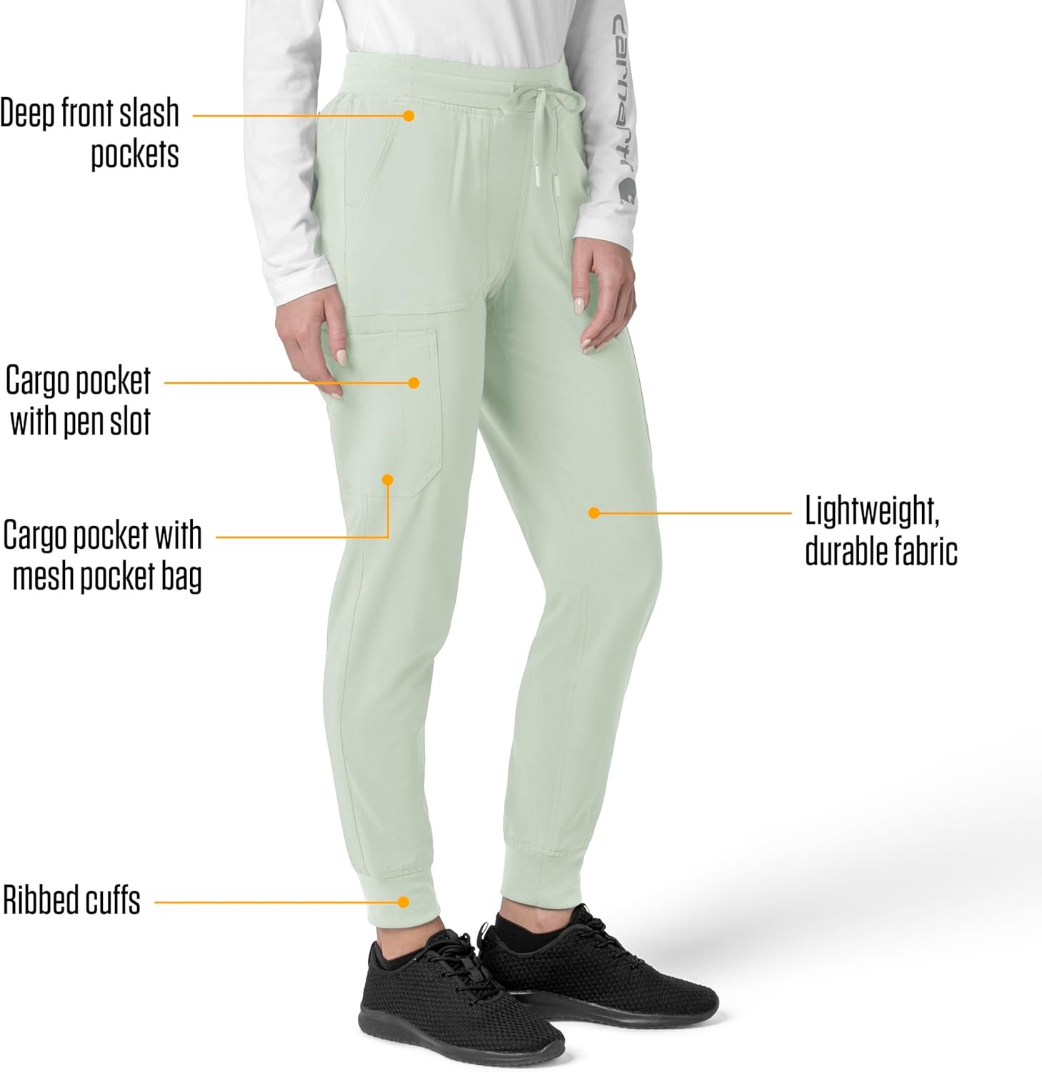 image:imageCarhartt Force CrossFlex Womens Cargo Jogger Scrub PantBig Sky