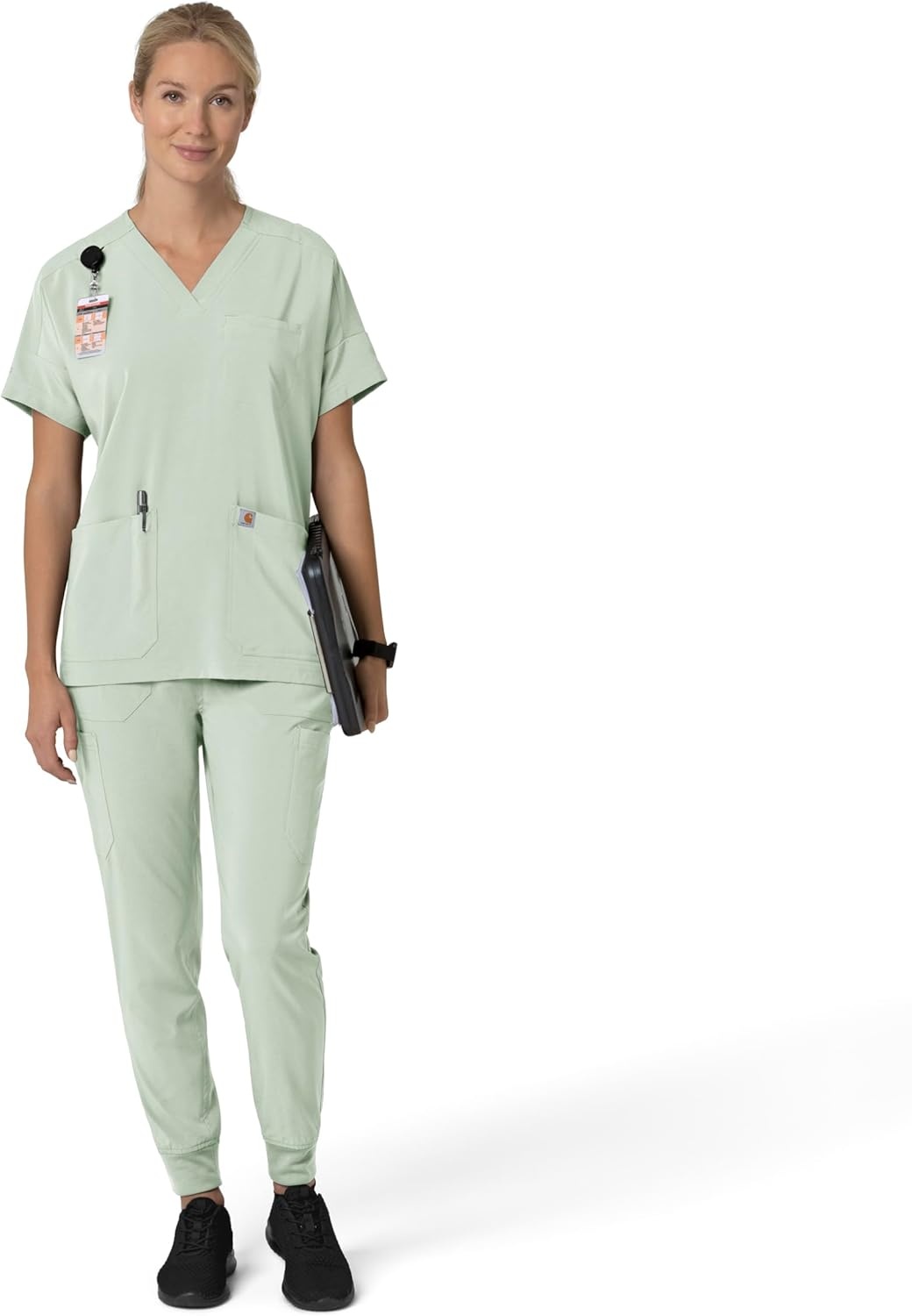 image:imageCarhartt Force CrossFlex Womens Cargo Jogger Scrub PantBig Sky