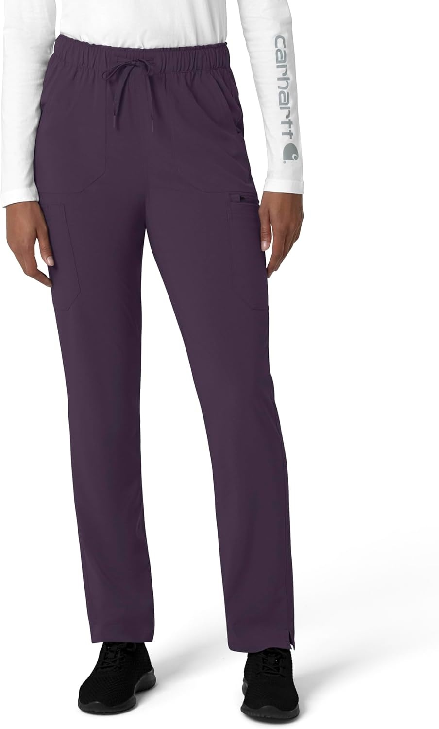 image:imageCarhartt Force CrossFlex Womens Cargo Jogger Scrub PantBlack Plum