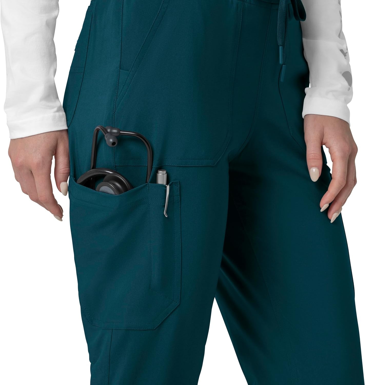 image:imageCarhartt Force CrossFlex Womens Cargo Jogger Scrub PantCaribbean